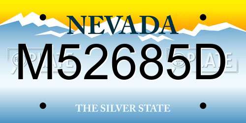 M52685D Nevada License Plate