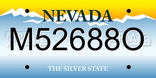 M52688O Nevada License Plate