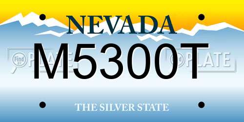 M5300T Nevada License Plate