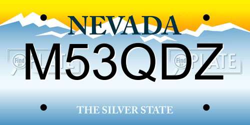 M53QDZ Nevada License Plate