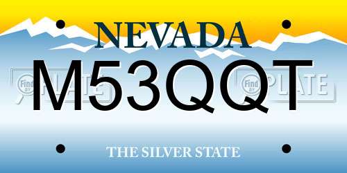 M53QQT Nevada License Plate