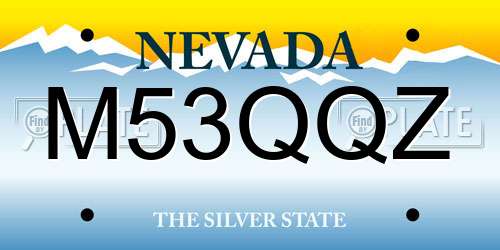 M53QQZ Nevada License Plate