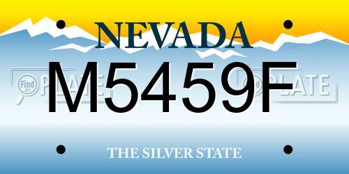 M5459F Nevada License Plate