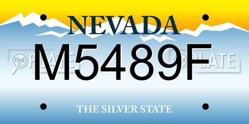 M5489F Nevada License Plate