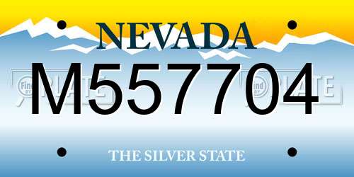 M557704 Nevada License Plate