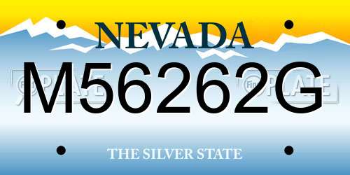 M56262G Nevada License Plate