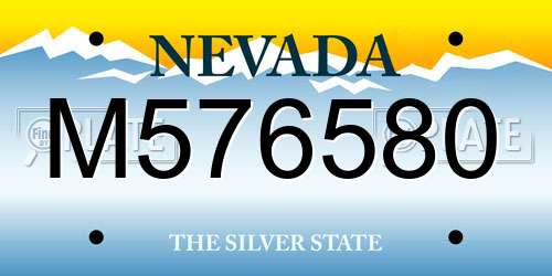 M576580 Nevada License Plate