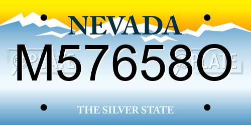 M57658O Nevada License Plate