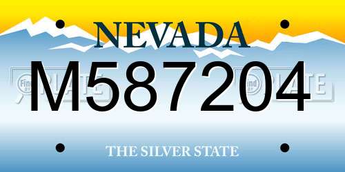 M587204 Nevada License Plate