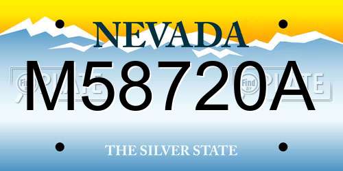 M58720A Nevada License Plate