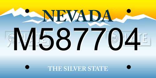 M587704 Nevada License Plate