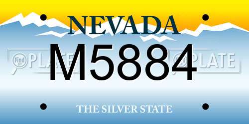M5884 Nevada License Plate