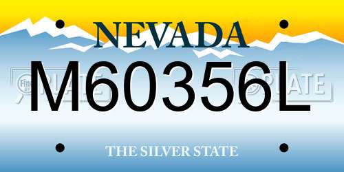 M60356L Nevada License Plate