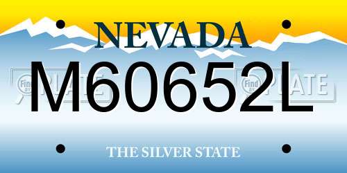 M60652L Nevada License Plate