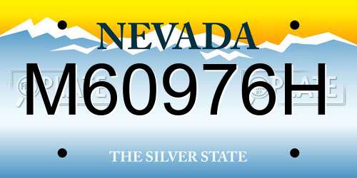M60976H Nevada License Plate