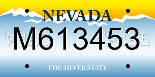 M613453 Nevada License Plate