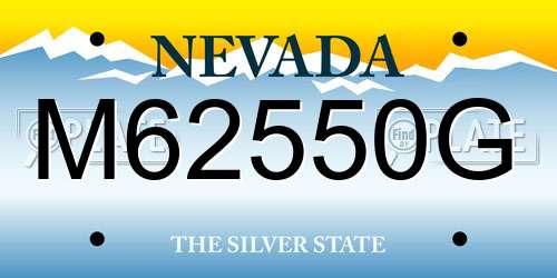 M62550G Nevada License Plate