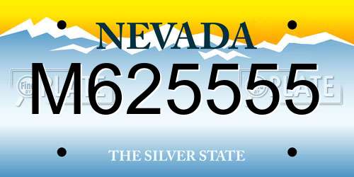 M625555 Nevada License Plate