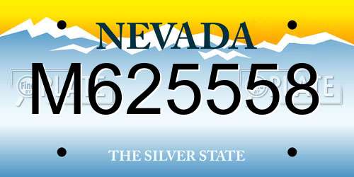 M625558 Nevada License Plate
