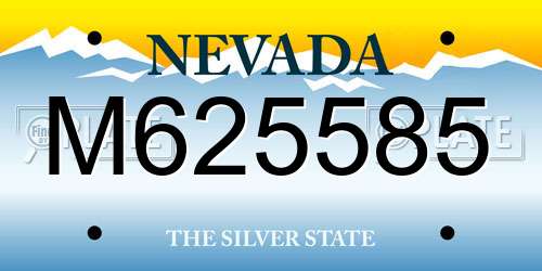M625585 Nevada License Plate