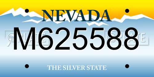 M625588 Nevada License Plate