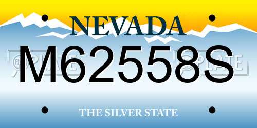 M62558S Nevada License Plate
