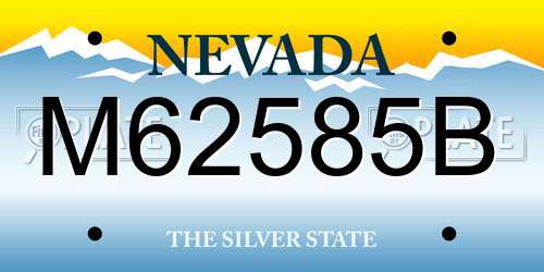 M62585B Nevada License Plate