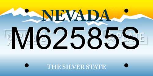 M62585S Nevada License Plate