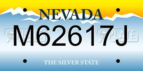 M62617J Nevada License Plate
