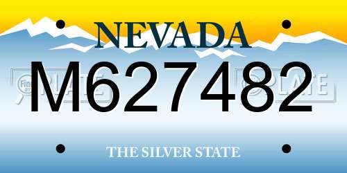 M627482 Nevada License Plate