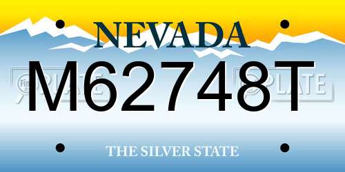 M62748T Nevada License Plate