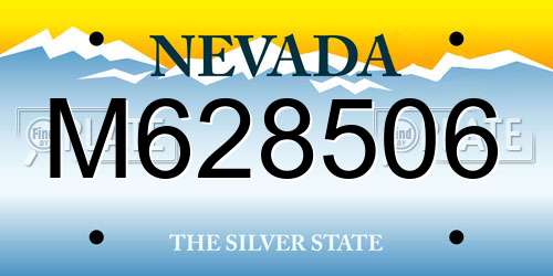 M628506 Nevada License Plate