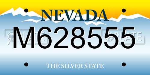 M628555 Nevada License Plate