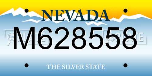 M628558 Nevada License Plate