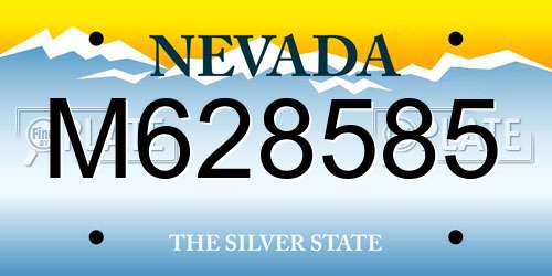 M628585 Nevada License Plate