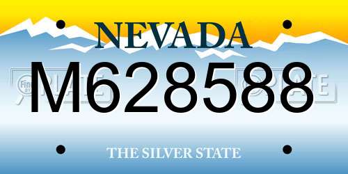 M628588 Nevada License Plate