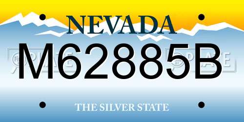 M62885B Nevada License Plate
