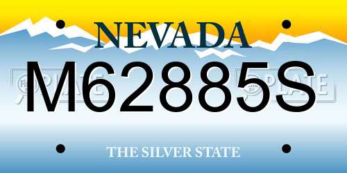 M62885S Nevada License Plate