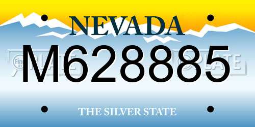 M628885 Nevada License Plate