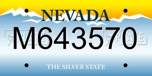 M643570 Nevada License Plate