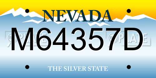 M64357D Nevada License Plate