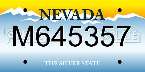 M645357 Nevada License Plate
