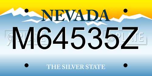 M64535Z Nevada License Plate