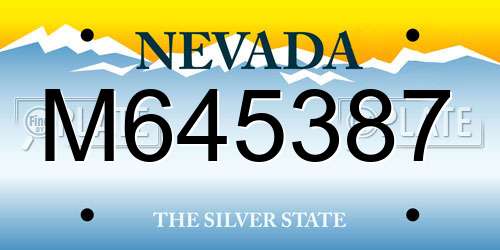 M645387 Nevada License Plate