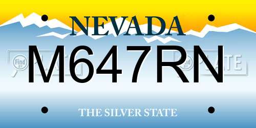 M647RN Nevada License Plate