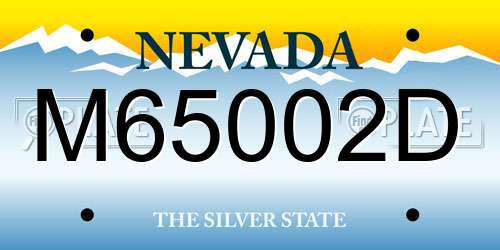 M65002D Nevada License Plate