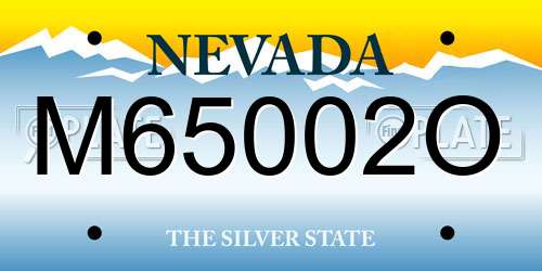 M65002O Nevada License Plate