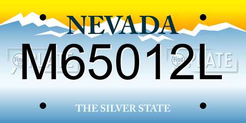 M65012L Nevada License Plate