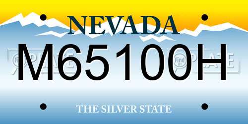 M65100H Nevada License Plate