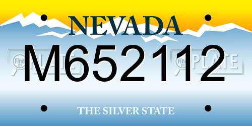 M652112 Nevada License Plate